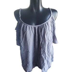 Torrid Gray Off-Shoulder Short Sleeve Top 1X